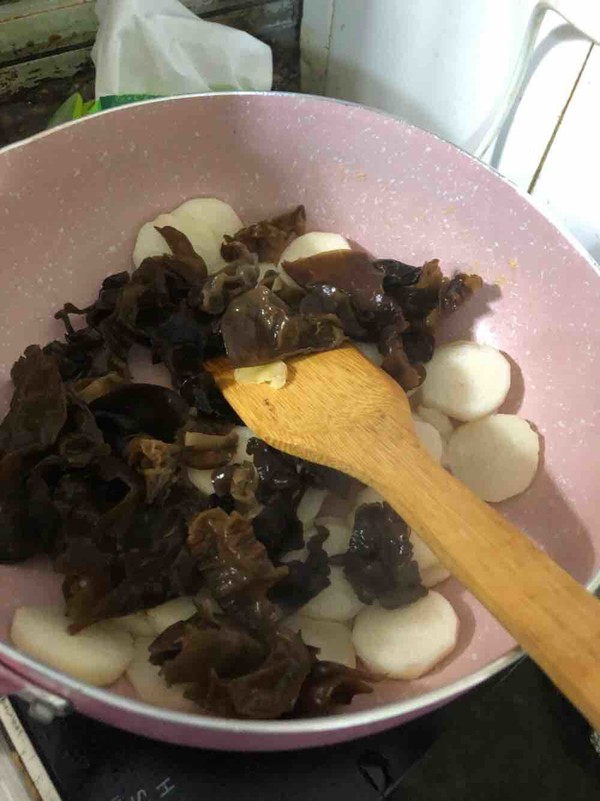 Fried Fungus with Yam recipe