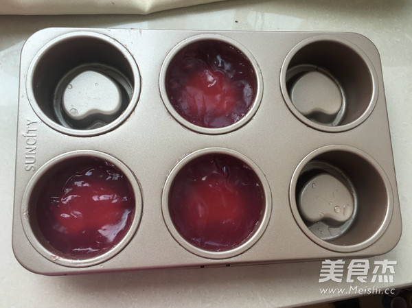 Heart-shaped Cup Jelly that Has All Kinds of Colors recipe