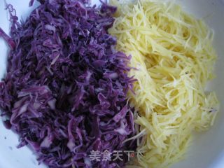 Potato Shreds with Purple Cabbage recipe