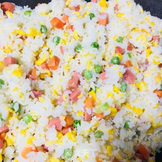 Mixed Vegetable Ham and Egg Fried Rice recipe