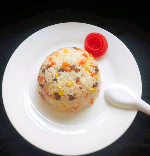 Ham and Carrot Steamed Rice recipe