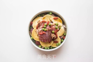 Steamed Bamboo Shoots with Bacon and Green Beans recipe