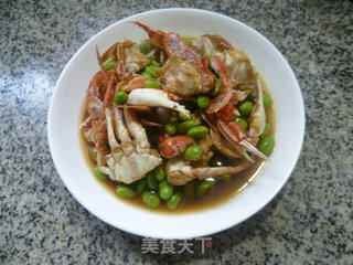 Fried Crab with Edamame recipe