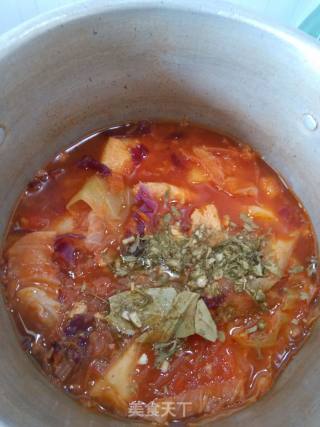 Russian Red Cabbage Soup Borscht recipe