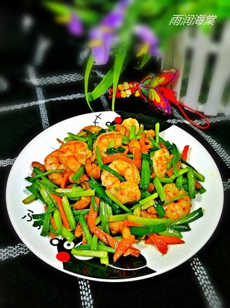 Shrimp with Leek and Cashew Nuts recipe