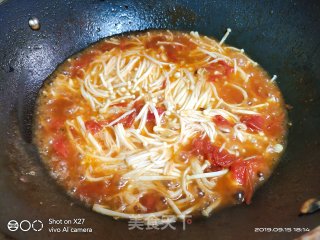 Enoki Mushroom and Tomato Soup recipe