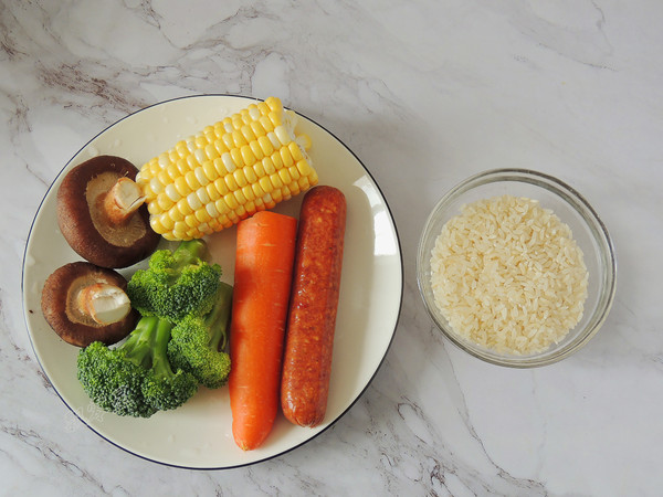 Assorted Ham and Vegetable Porridge recipe