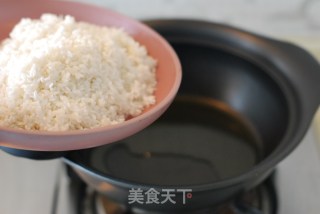 【claypot Rice with Bacon and Vegetables】 recipe