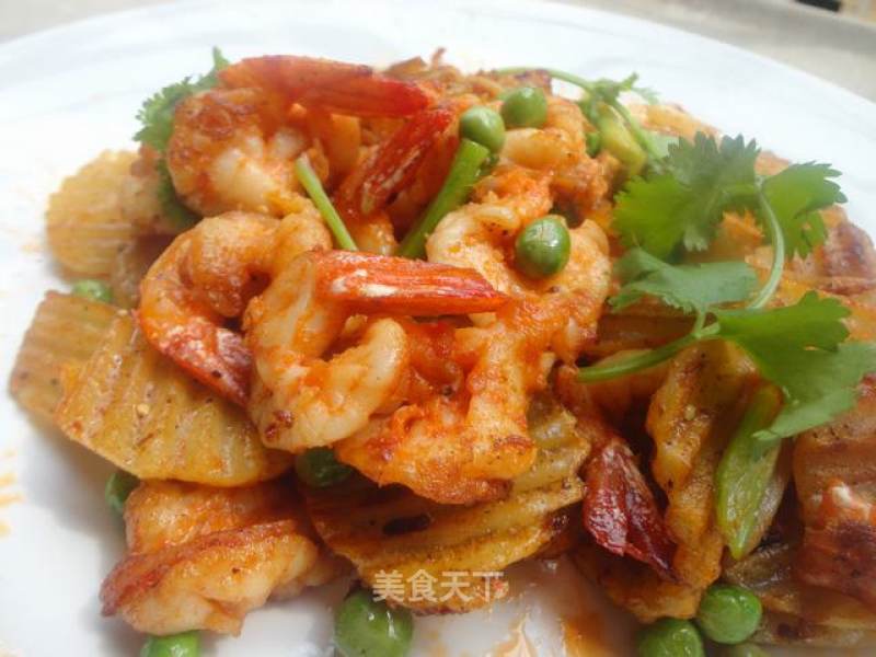 Dried Potatoes and Shrimp recipe
