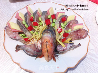 Peacock Kaiping Fish-very Beautiful Banquet Dishes recipe