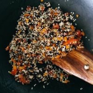 [moses. Workshop] Roasted Moses Quinoa and Shiitake Mushrooms with Colored Peppers recipe