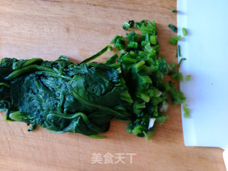 Spinach Mixed with Dried Bean Curd recipe