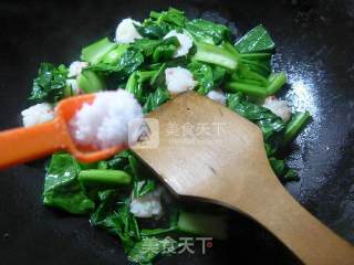 Shrimp Flavour Ball Stir-fried Rape Root recipe