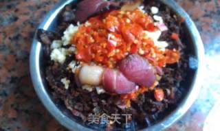 Food under Hunan Flavor--steamed Bacon with Salted Vegetables recipe