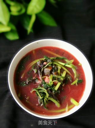 Red Amaranth and Preserved Egg Soup recipe