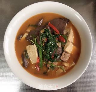 Pork Blood Stewed Tofu recipe