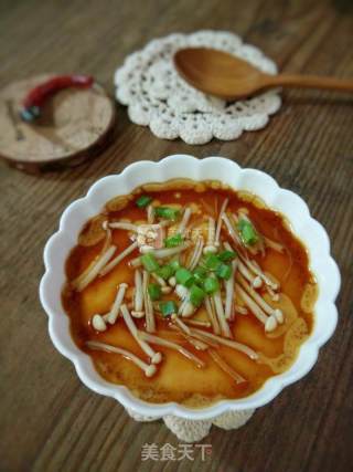 Steamed Egg with Enoki Mushroom recipe