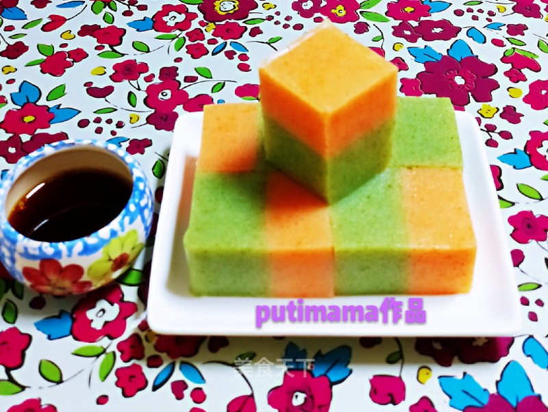 Creative Two-color Vegetable Puree Skin Jelly recipe