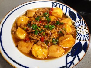 Japanese Tofu with Minced Meat (home Cooking with Rice) recipe
