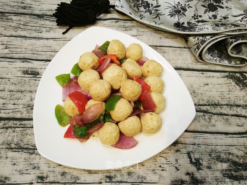 Stir-fried Chicken Tofu Meatballs recipe