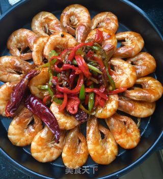 "quick Hand Meal" Stir-fried Shrimp with Mochi and Chili recipe