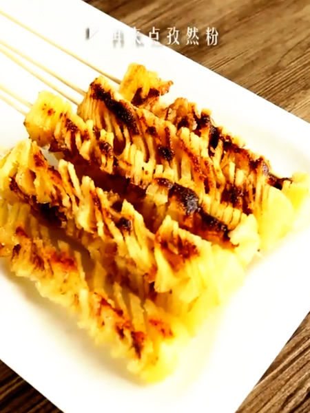 Spicy Crispy Potato Skewers recipe