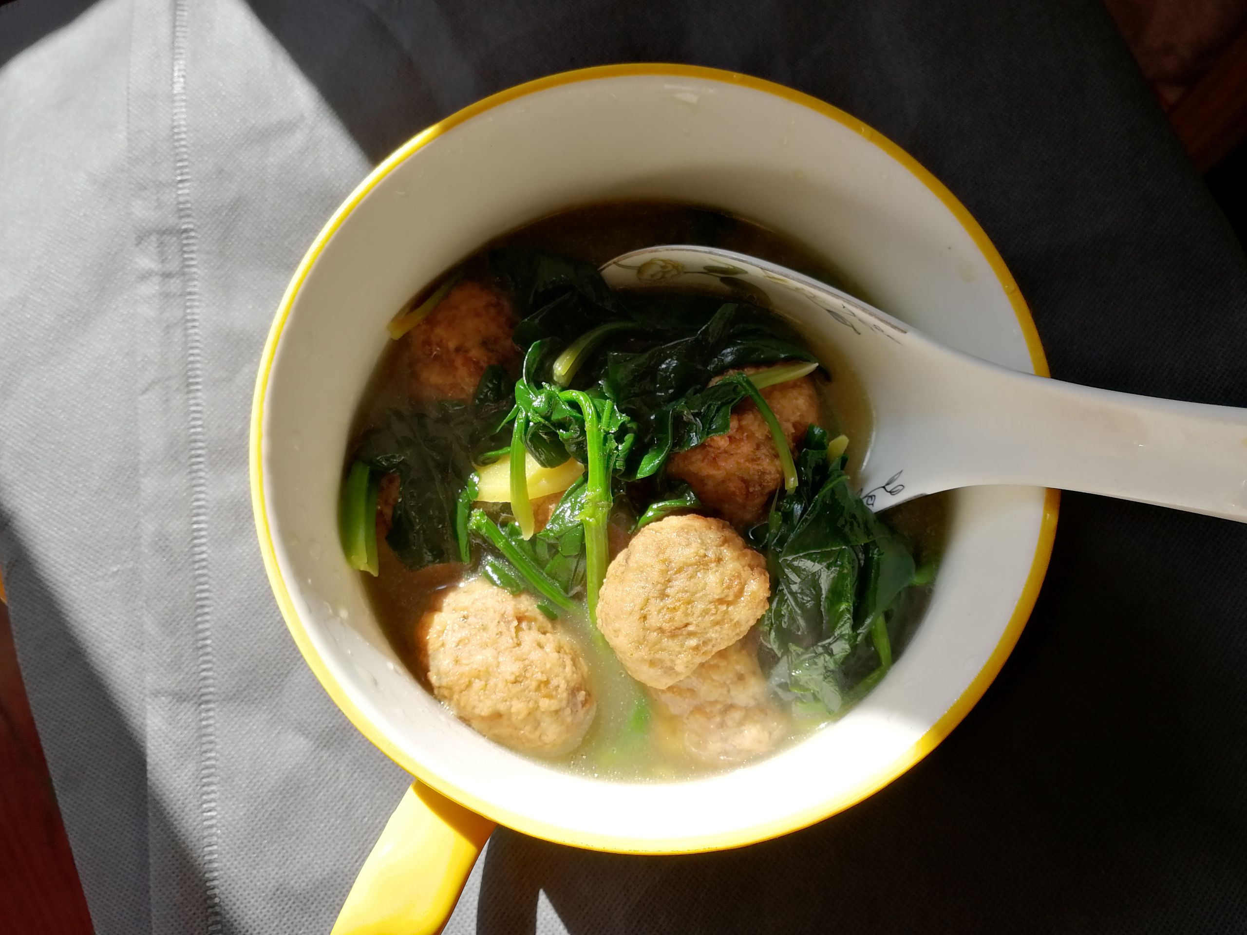 Broth Spinach Meatball Soup recipe
