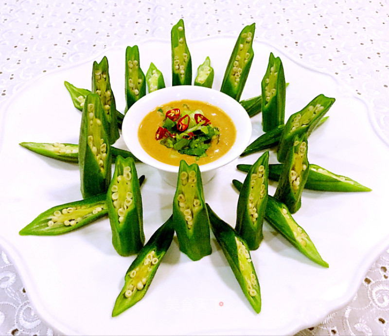 Okra Dipped in Sesame Sauce recipe