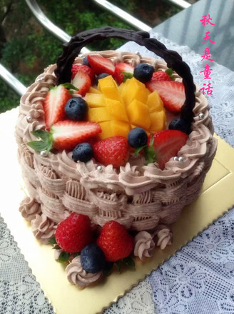 Fruit Cream Birthday Cake