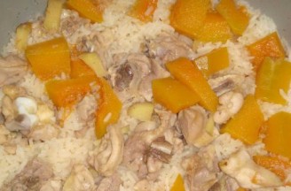 Pumpkin Chicken Braised Rice recipe