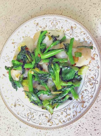 Stir-fried Rice Cake with Green Vegetables recipe
