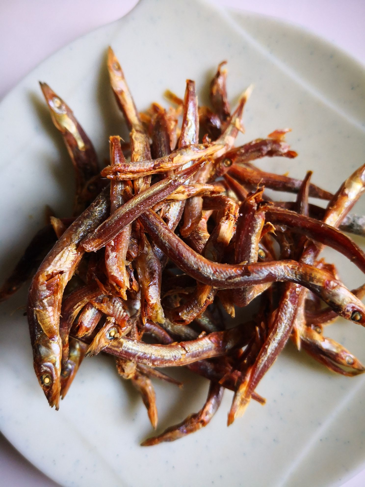 Fried Small Dried Fish with Green Pepper recipe