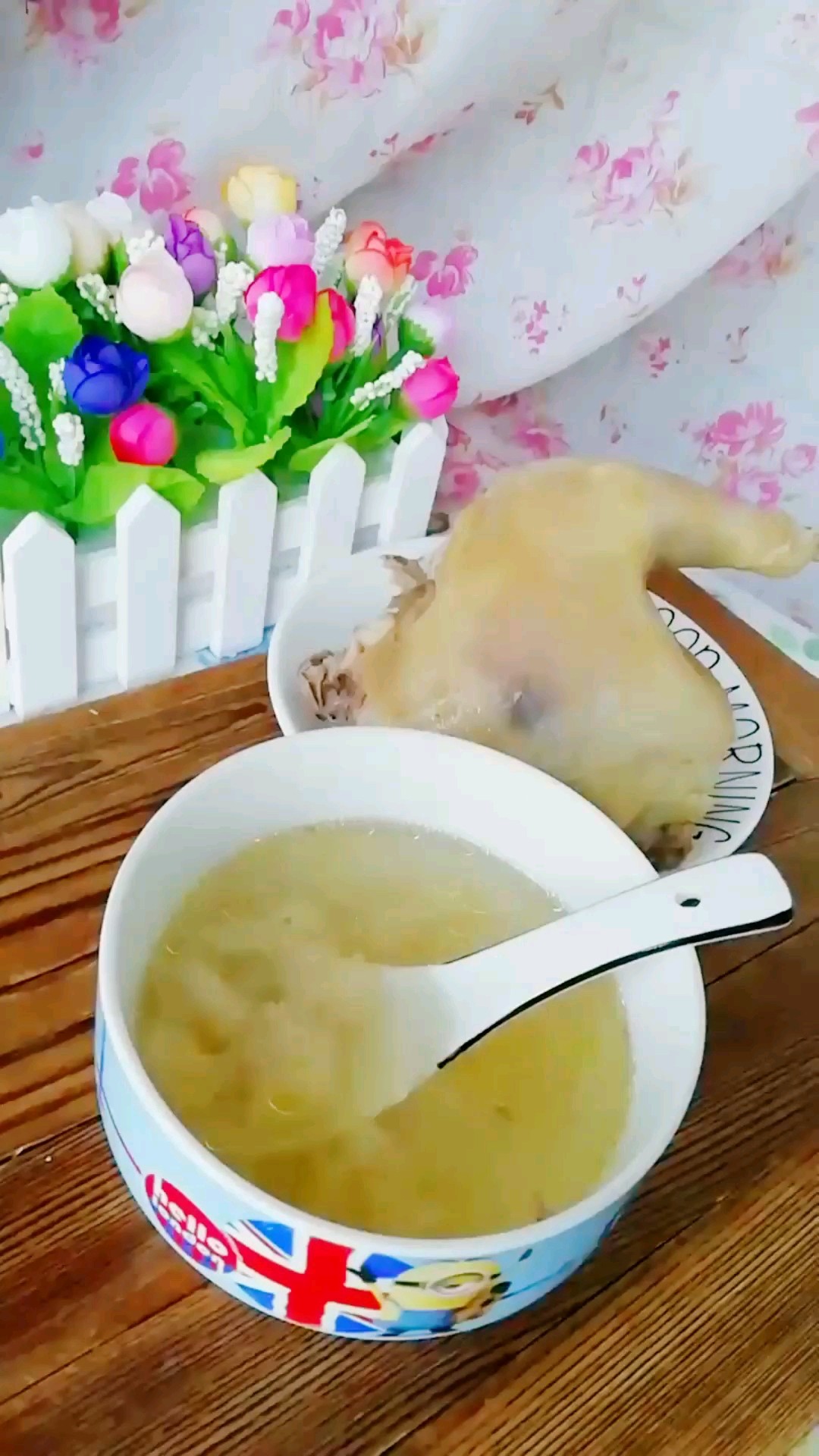 Fresh Hericium Mushroom Chicken Soup