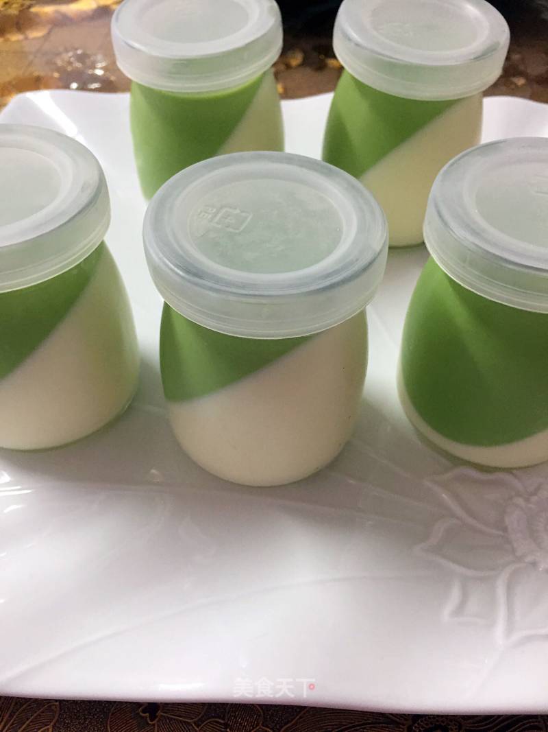 Smooth and Exquisite Vanilla Matcha Double Panna Cotta recipe