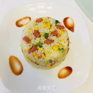 Mixed Vegetable Ham and Egg Fried Rice recipe