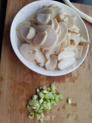 Fried Egg with Green Onion and Oyster Mushroom recipe
