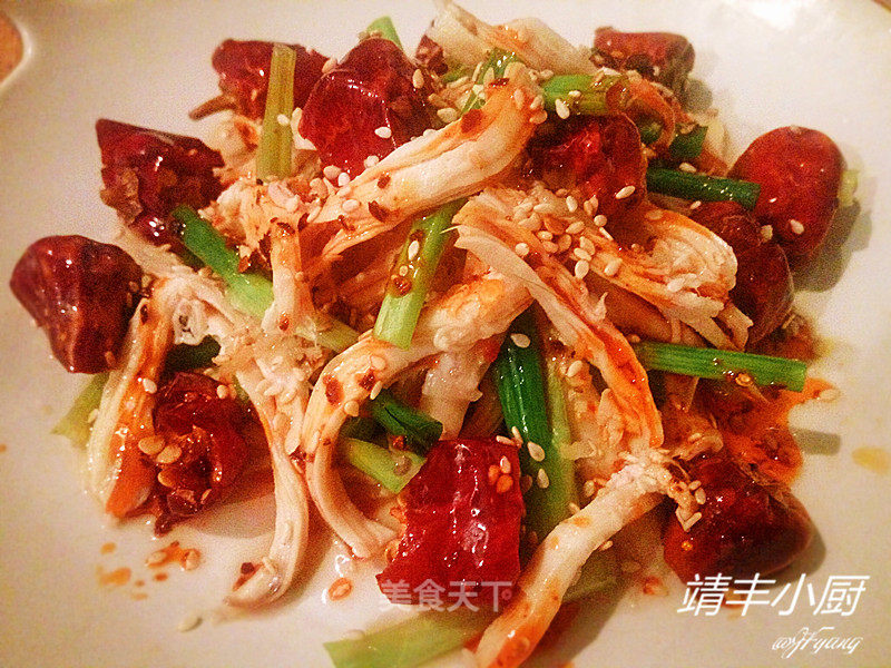 Spicy Chicken Shredded with Scallions recipe