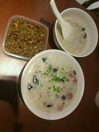 Congee with Preserved Ham and Egg recipe