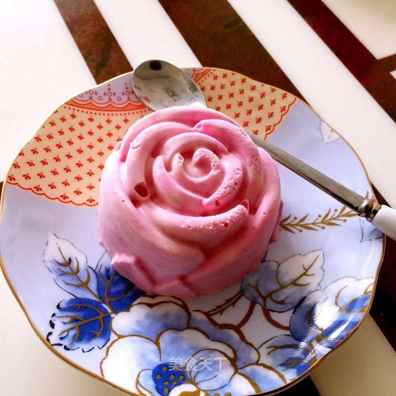 Rose Flower Dragon Fruit Double Color Mousse recipe