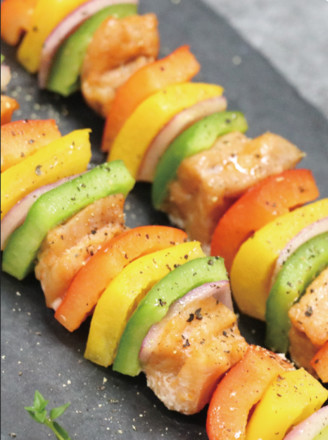Colored Pepper Kebabs, A New Nutritional Match recipe