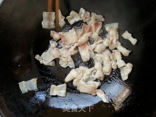 Stir-fried Pork Belly with Snow Peas and Shiitake Mushrooms recipe