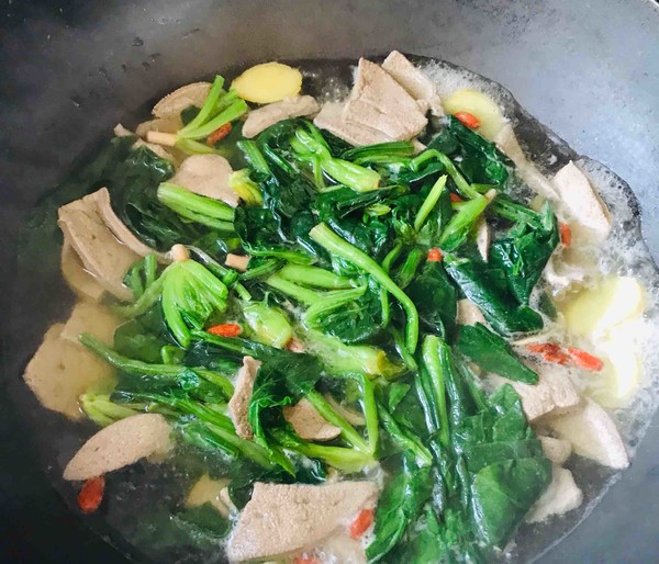 Spinach and Pork Liver Soup recipe