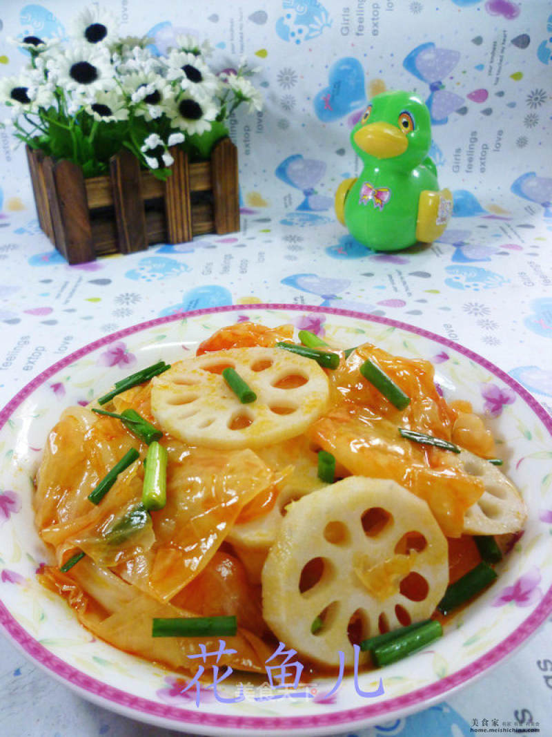 Stir-fried Lotus Root with Hot and Sour Vegetables recipe