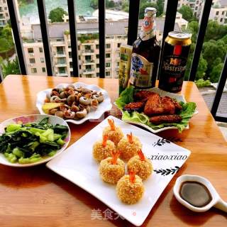 #aca烤明星大赛#roasted Potatoes and Shrimp Balls recipe