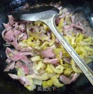 Fried Pork Heart with Sauerkraut Stems recipe