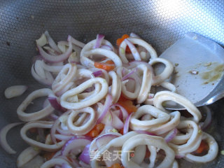 Squid and Purple Potato Noodle recipe