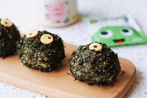 Pork Floss Seaweed ~ Halloween Little Monster Rice Ball recipe