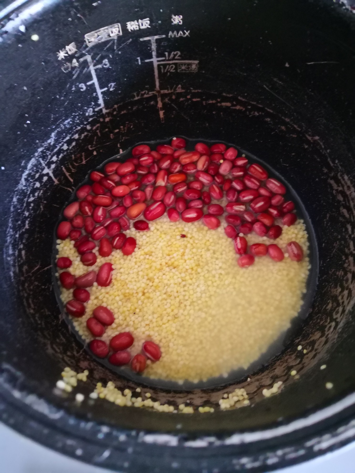 Rhubarb Rice and Red Bean Congee recipe