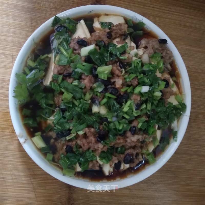 Steamed Tofu with Tempeh Meat recipe