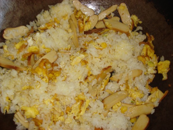 Fried Rice with Egg and Bean Rolls recipe